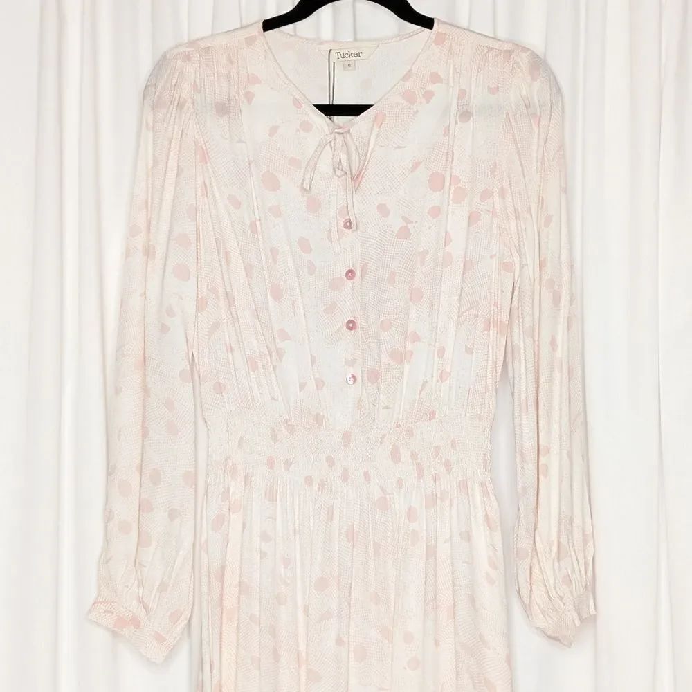 Tucker NYC Juliette Dress Yayoi's Breezy Dots in Blush Ecovero Viscose Midi